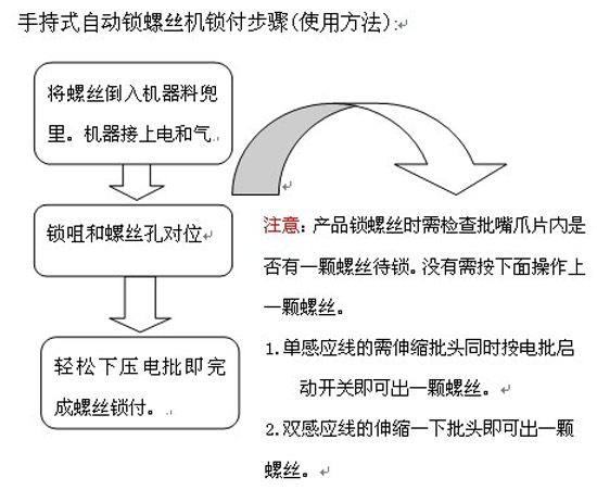 手持式自动螺丝机使用方法